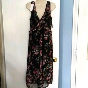 Superfox black floral mesh dress NWT Large